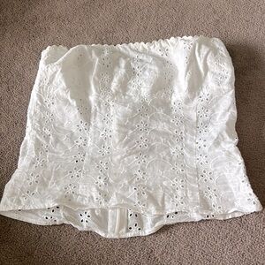 Princess Polly white strapless top with flowers